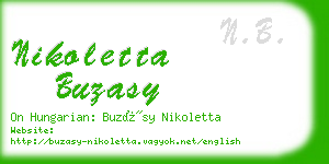 nikoletta buzasy business card